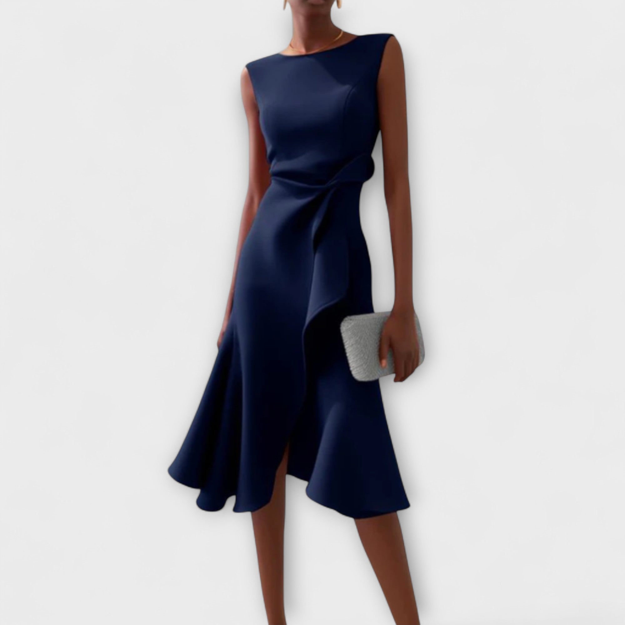 Martine | Robe midi avec des plis élégants