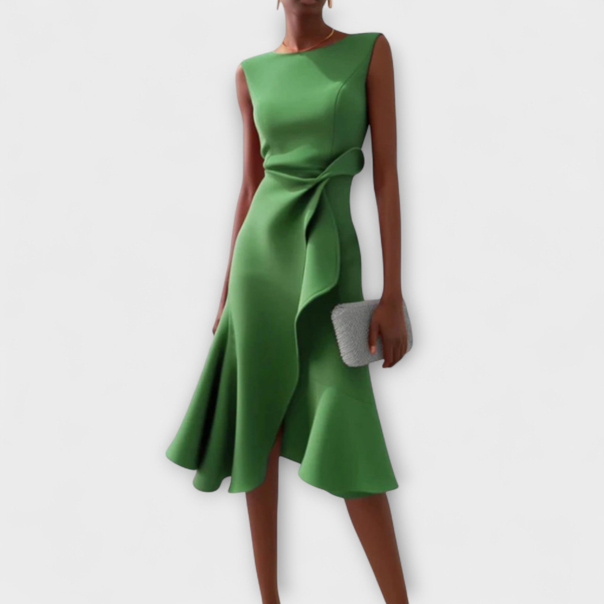 Martine | Robe midi avec des plis élégants