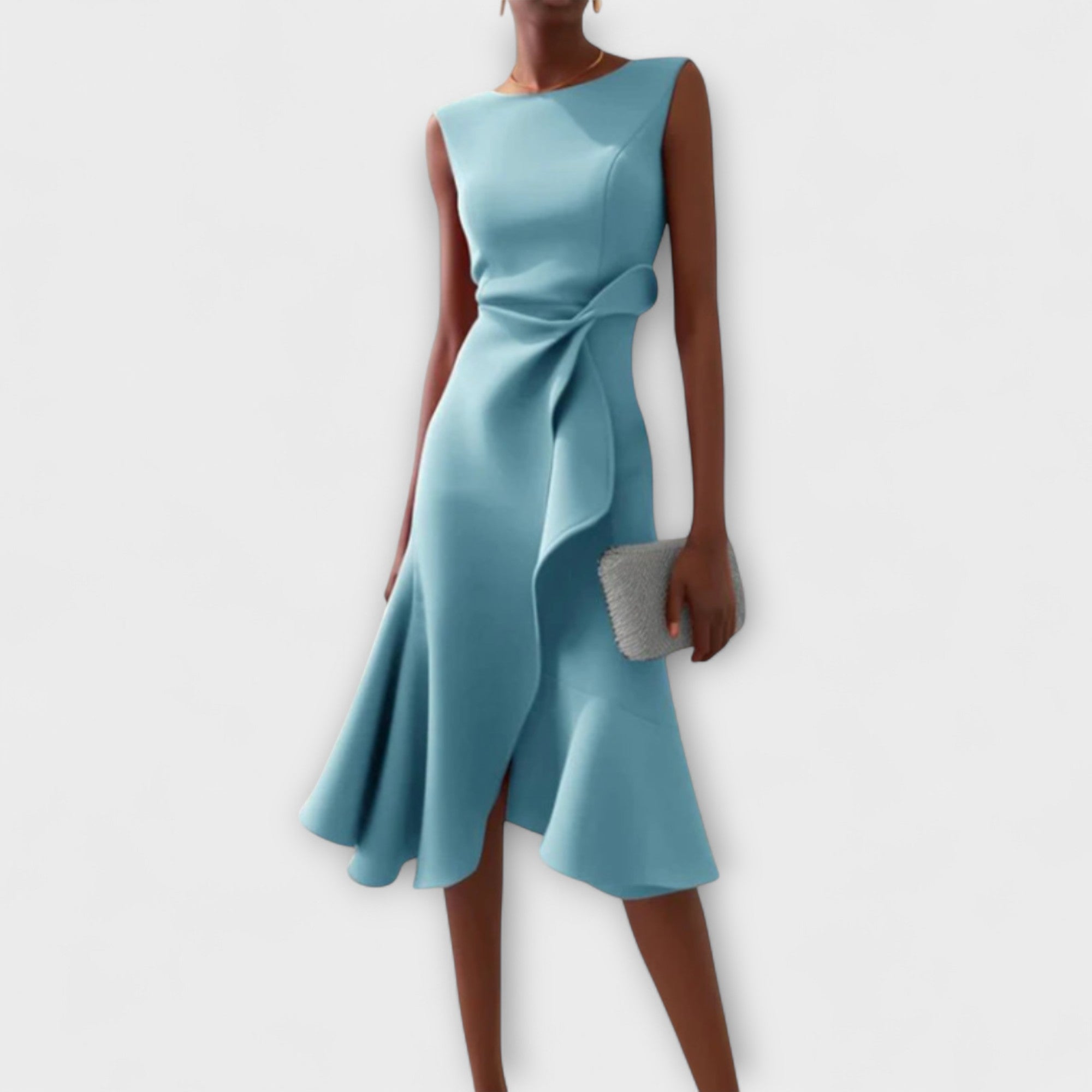 Martine | Robe midi avec des plis élégants