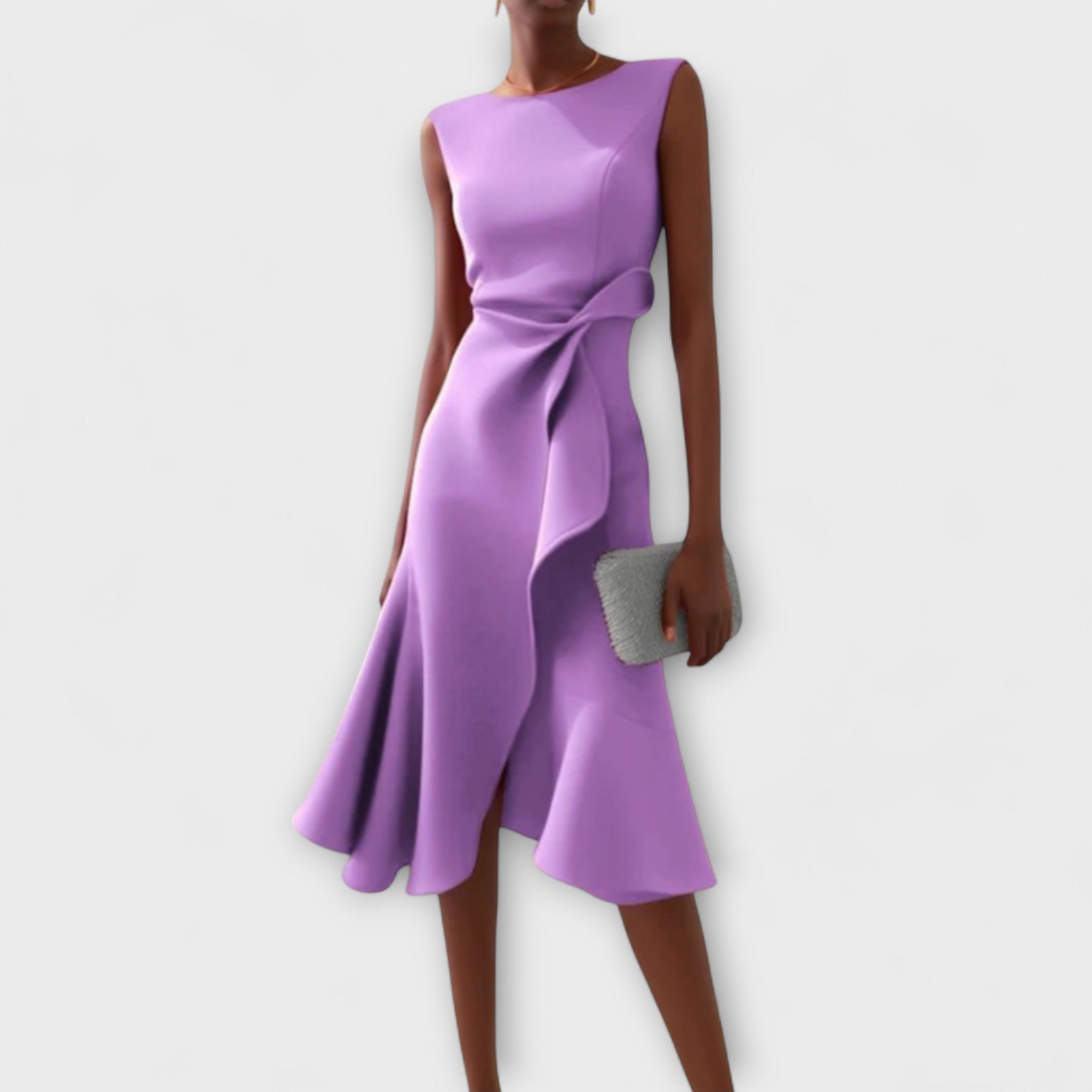 Martine | Robe midi avec des plis élégants