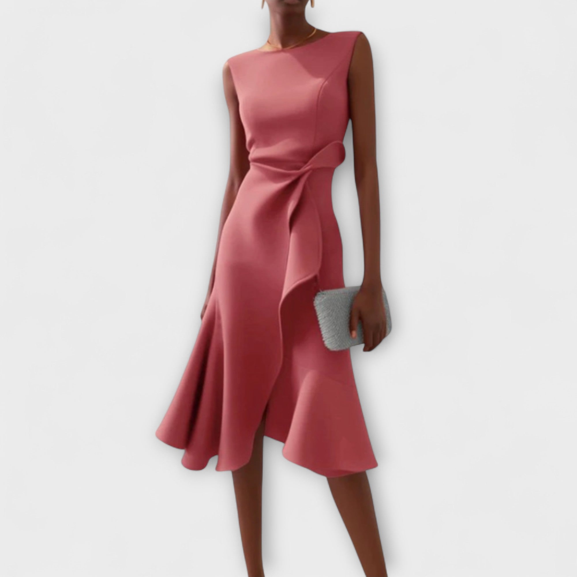 Martine | Robe midi avec des plis élégants