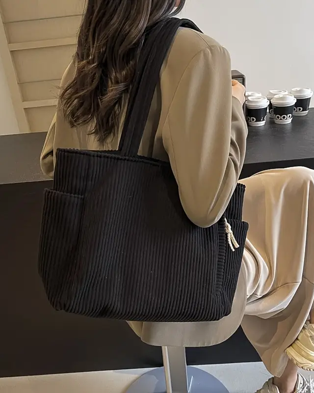 Tilda | Sac à provisions côtelé avec détail en corde