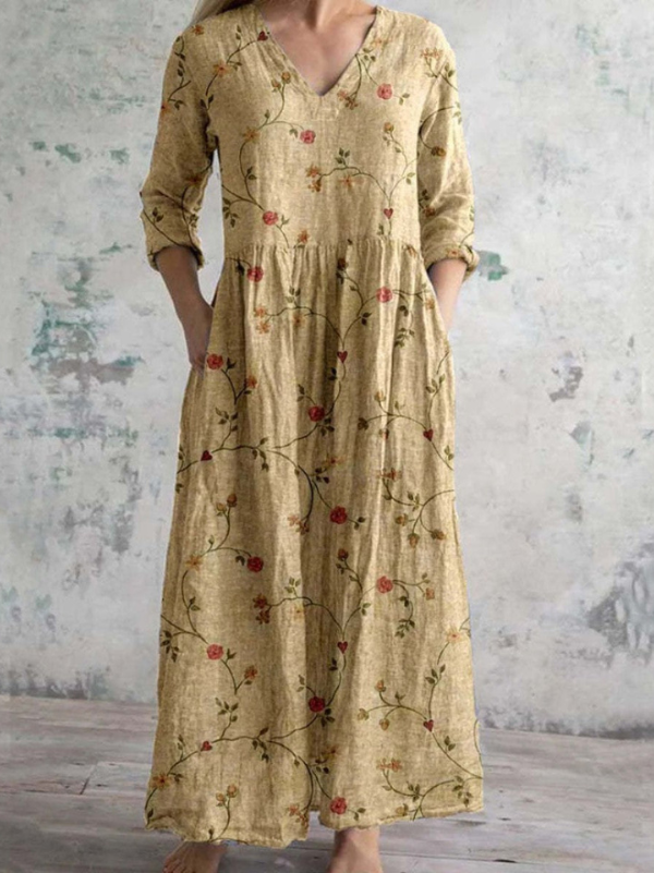 Celestine | Robe maxi avec imprimé floral vintage