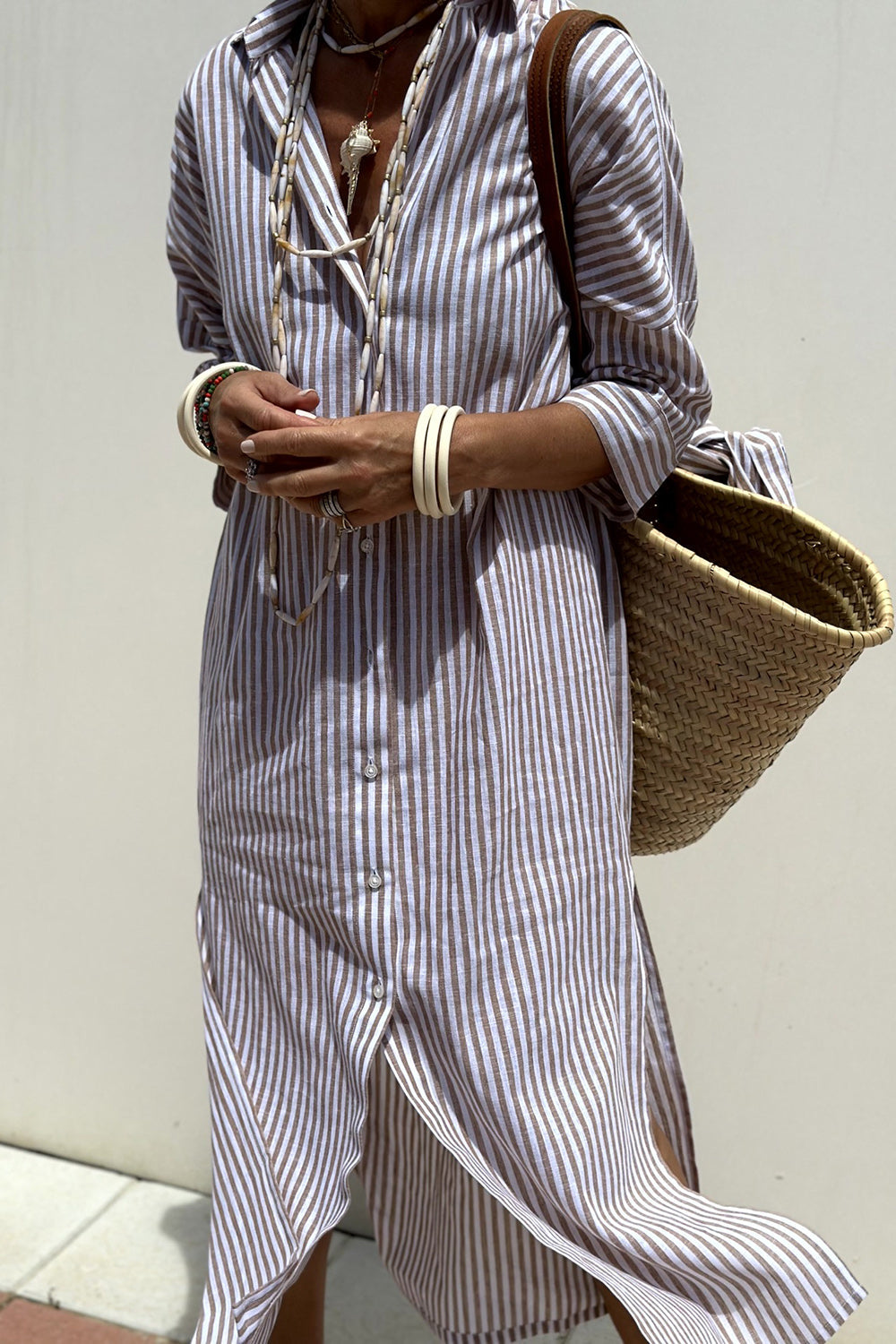 Sophia | Robe chemise à rayures élégante