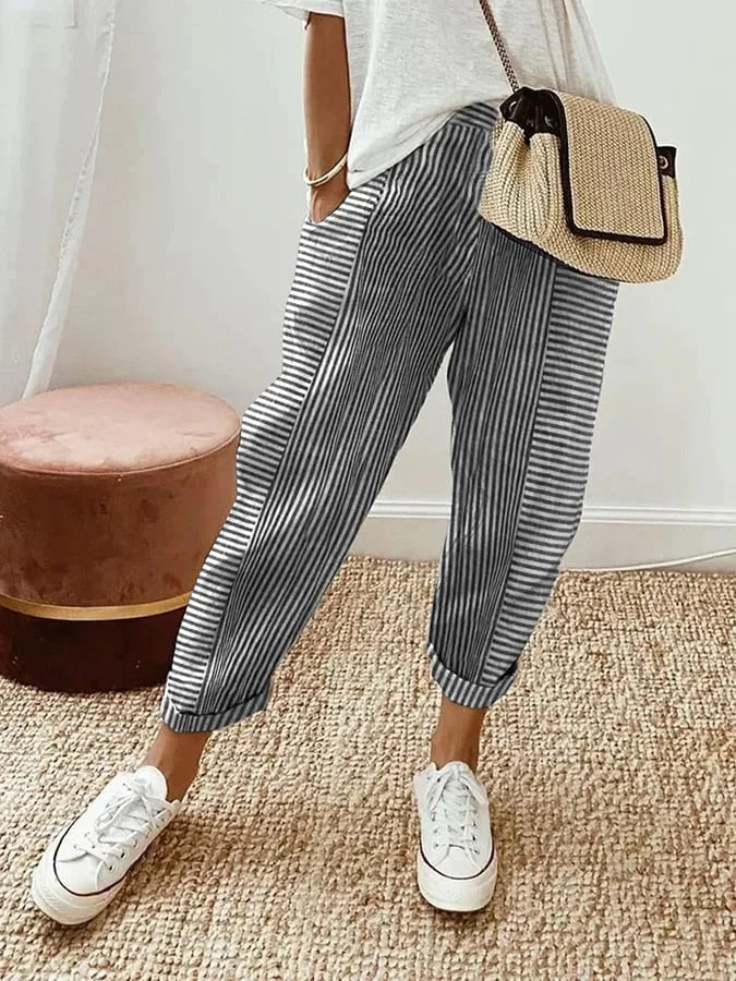 Élise Pantalon à rayures