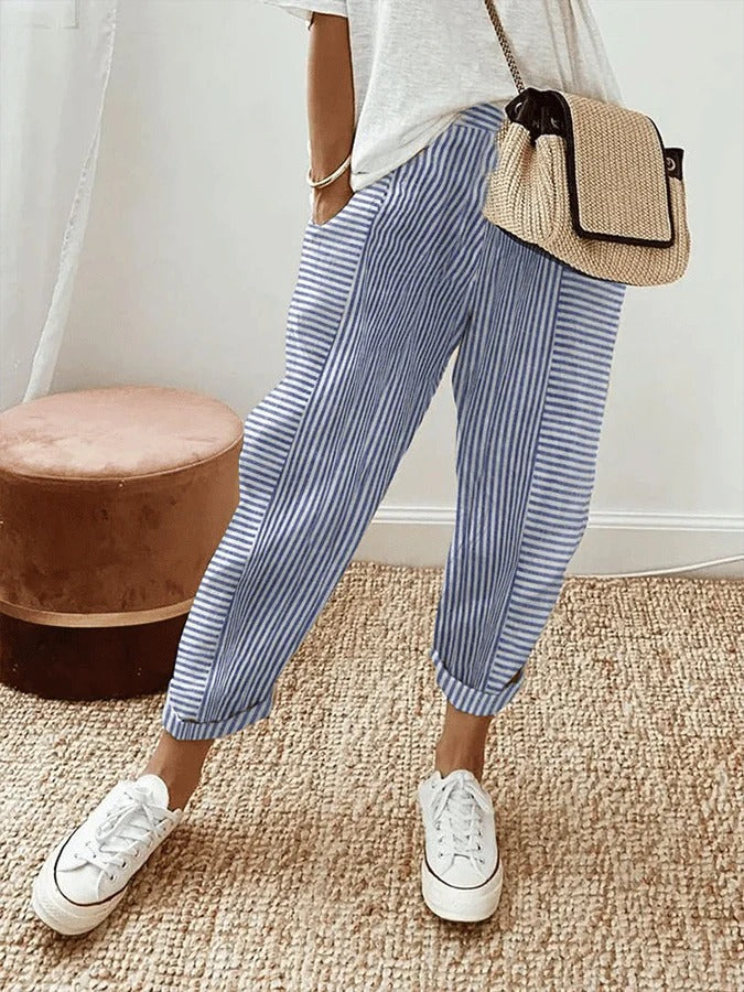 Élise Pantalon à rayures