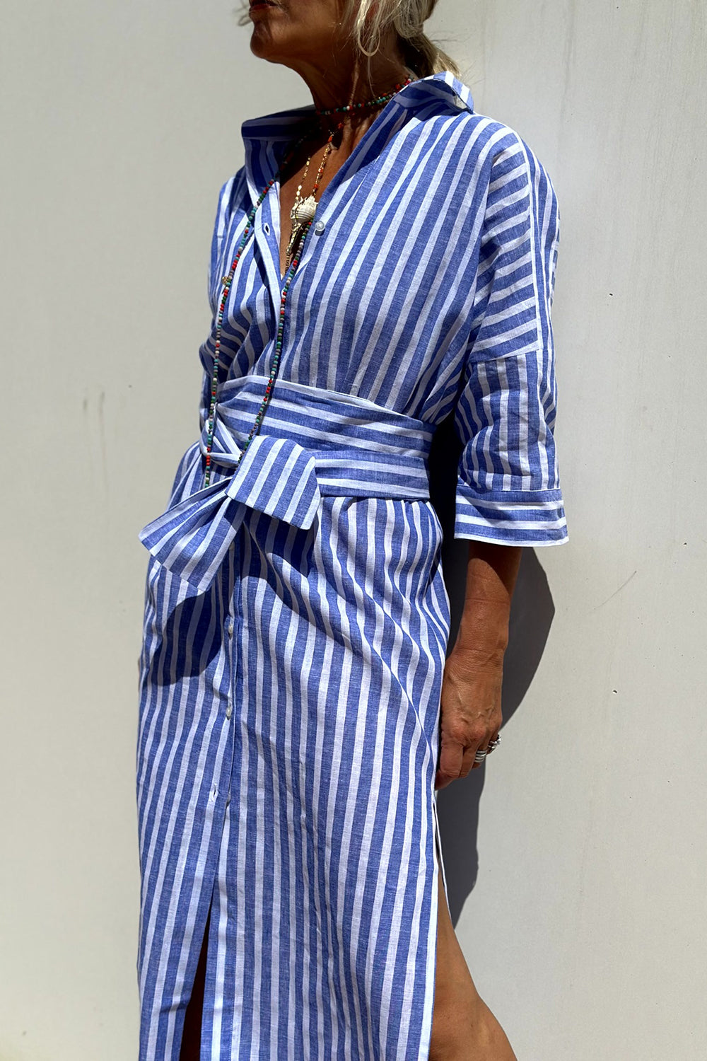 Sophia | Robe chemise à rayures élégante