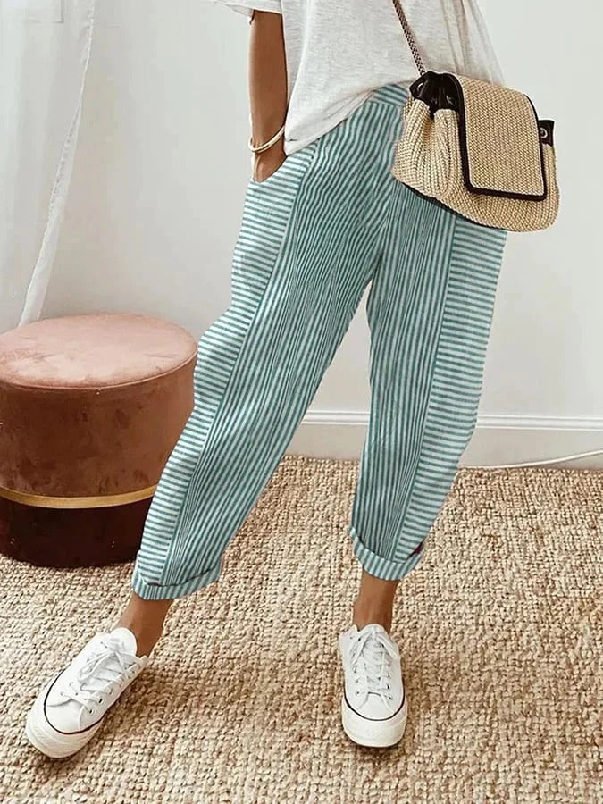 Élise Pantalon à rayures