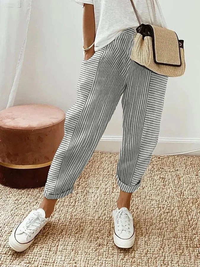 Élise Pantalon à rayures