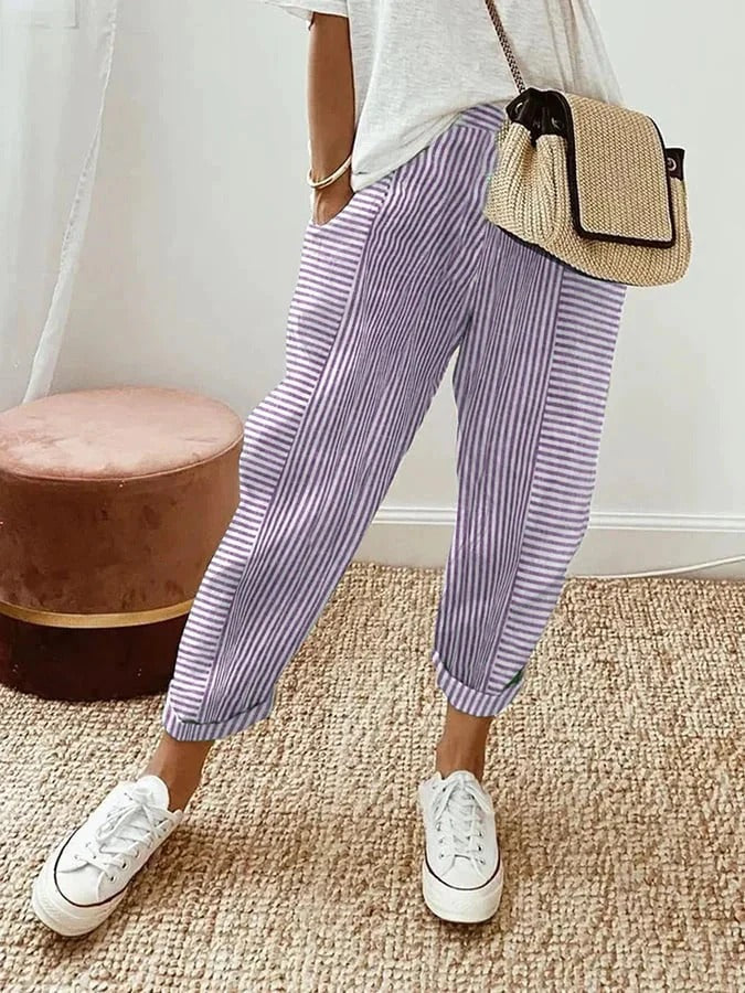 Élise Pantalon à rayures