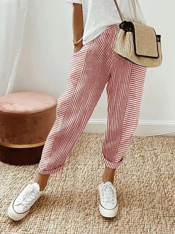 Élise Pantalon à rayures