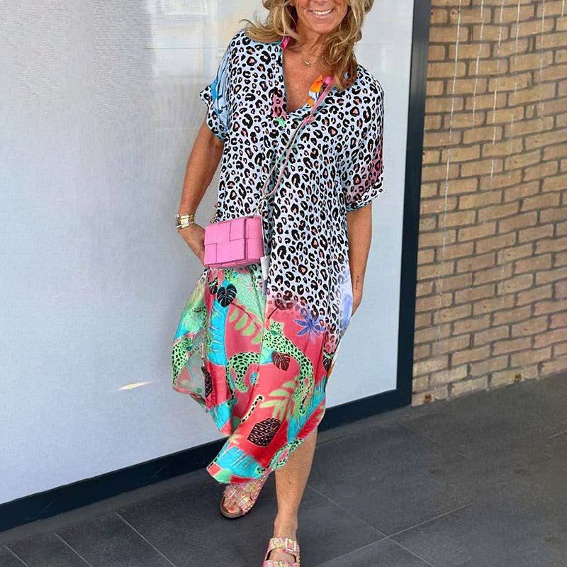 Claudine | Robe décontractée à imprimé léopard