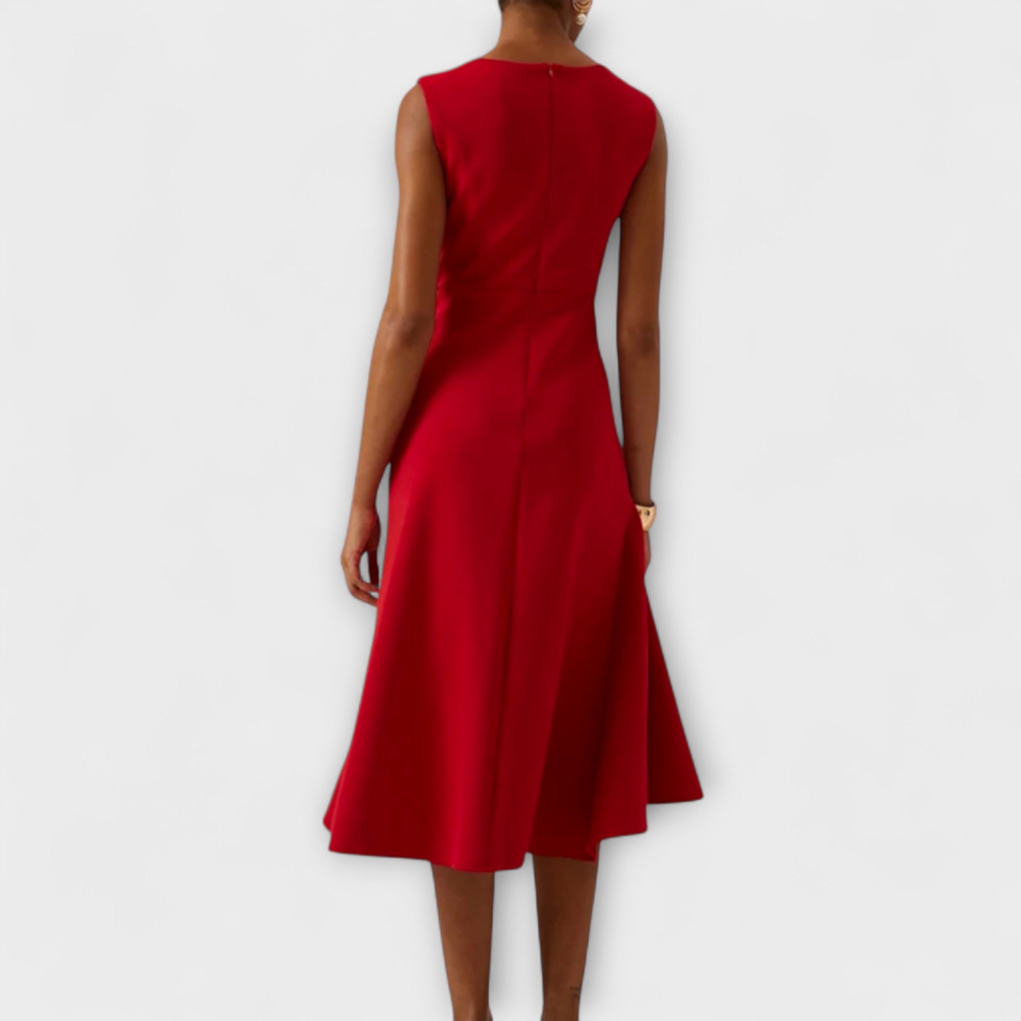 Martine | Robe midi avec des plis élégants