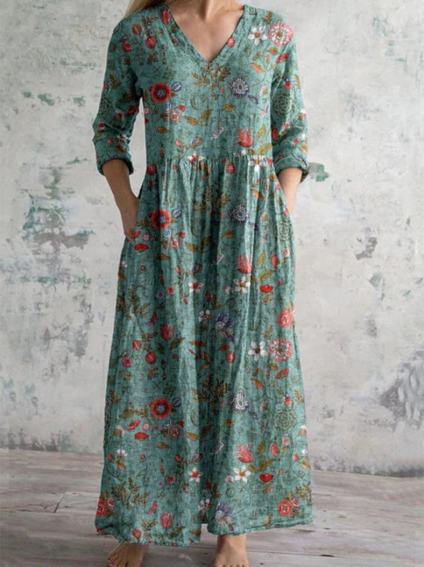 Celestine | Robe maxi avec imprimé floral vintage