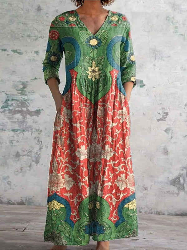 Celestine | Robe maxi avec imprimé floral vintage
